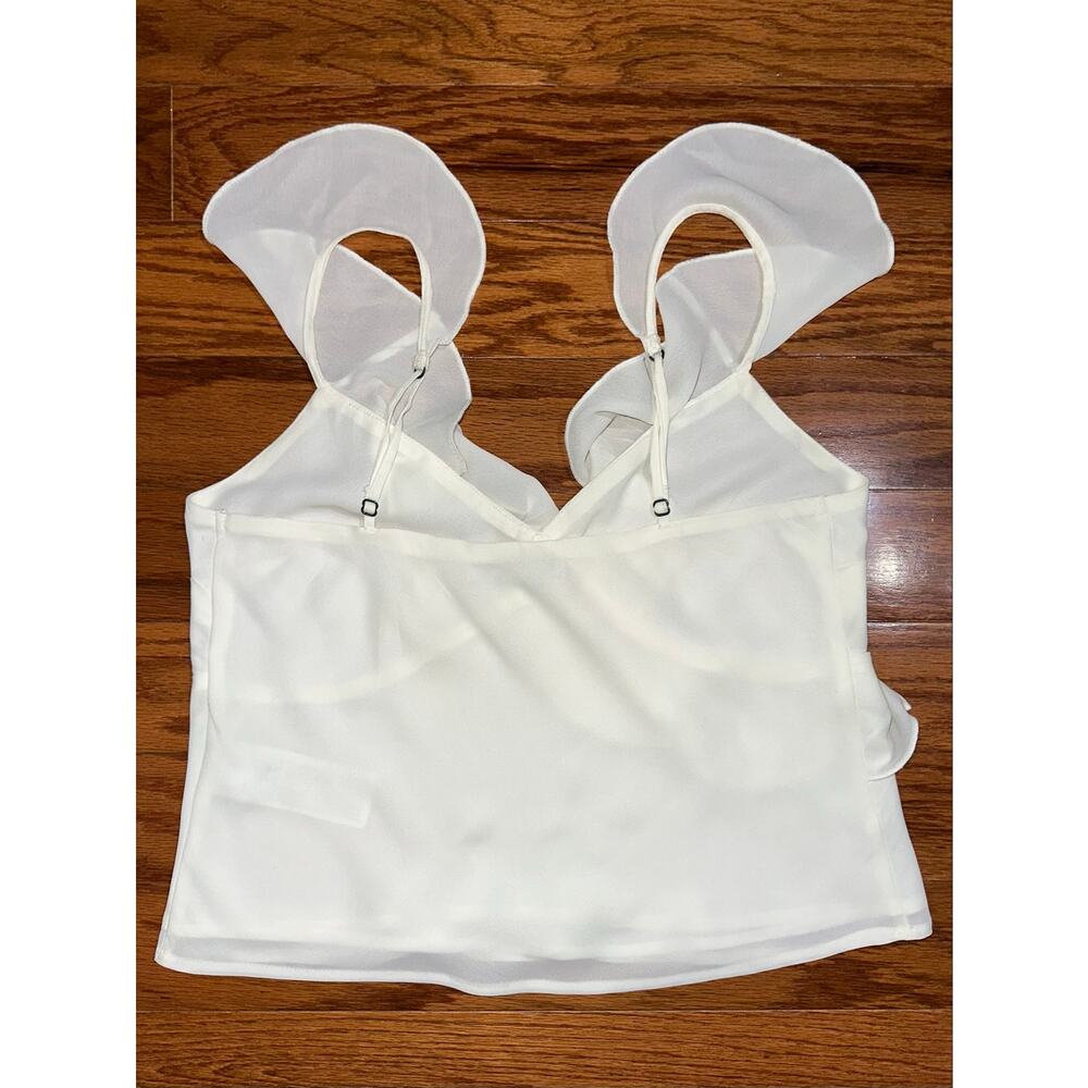 Abercrombie & Fitch White Romantic Ruffle V-Neck Sleeveless Camisole Tank Top XS - Picture 8 of 12